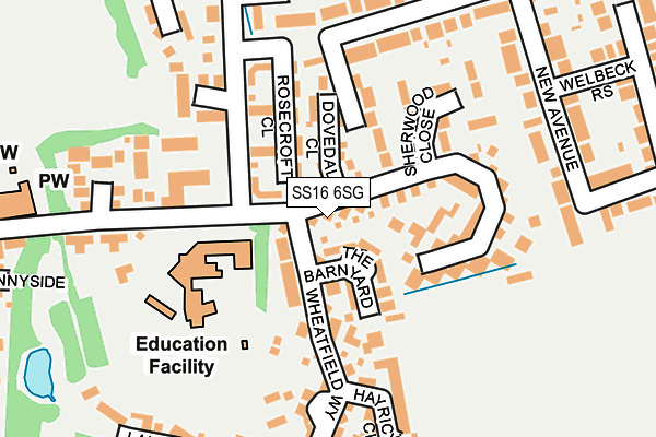 SS16 6SG map - OS OpenMap – Local (Ordnance Survey)