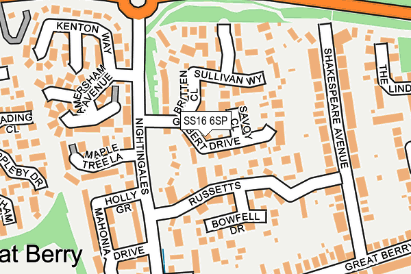 SS16 6SP map - OS OpenMap – Local (Ordnance Survey)