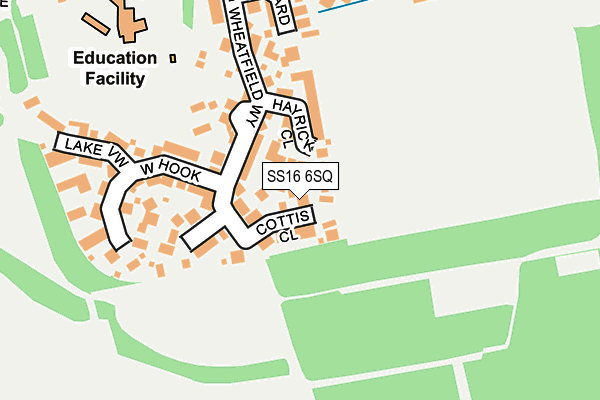 SS16 6SQ map - OS OpenMap – Local (Ordnance Survey)