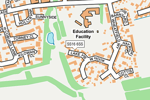 SS16 6SS map - OS OpenMap – Local (Ordnance Survey)