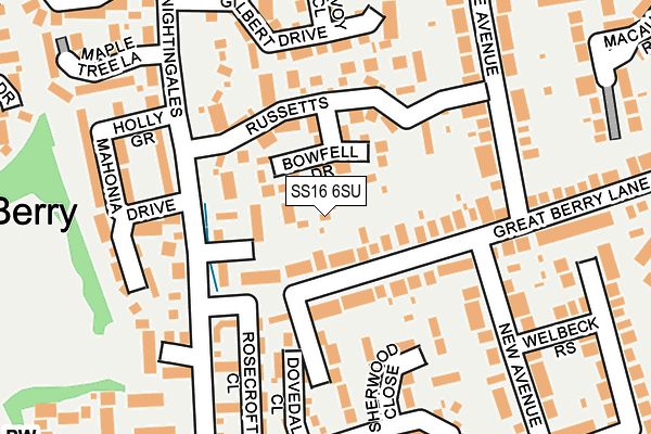 SS16 6SU map - OS OpenMap – Local (Ordnance Survey)
