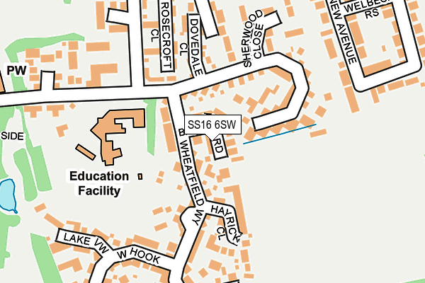 SS16 6SW map - OS OpenMap – Local (Ordnance Survey)