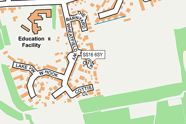 SS16 6SY map - OS OpenMap – Local (Ordnance Survey)