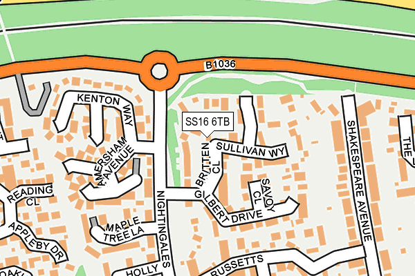 SS16 6TB map - OS OpenMap – Local (Ordnance Survey)