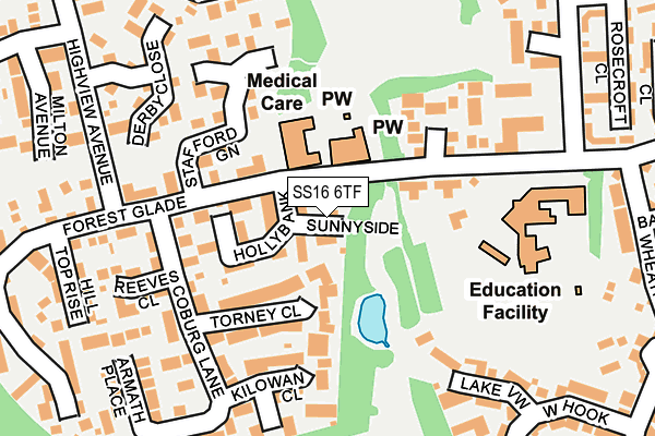 SS16 6TF map - OS OpenMap – Local (Ordnance Survey)