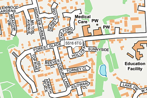 SS16 6TG map - OS OpenMap – Local (Ordnance Survey)