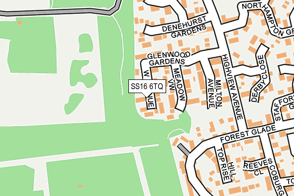 SS16 6TQ map - OS OpenMap – Local (Ordnance Survey)