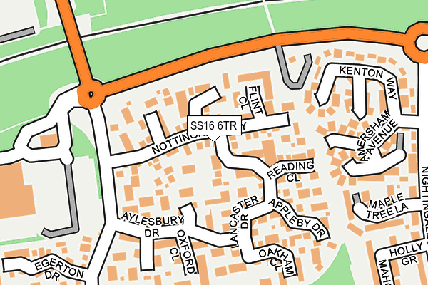 SS16 6TR map - OS OpenMap – Local (Ordnance Survey)