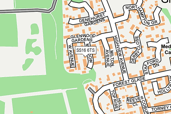 SS16 6TS map - OS OpenMap – Local (Ordnance Survey)