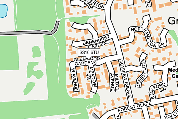 SS16 6TU map - OS OpenMap – Local (Ordnance Survey)