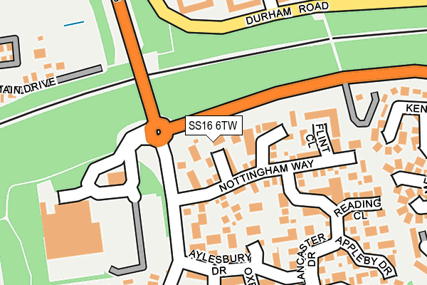 SS16 6TW map - OS OpenMap – Local (Ordnance Survey)