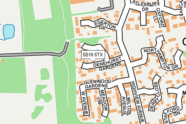 SS16 6TX map - OS OpenMap – Local (Ordnance Survey)