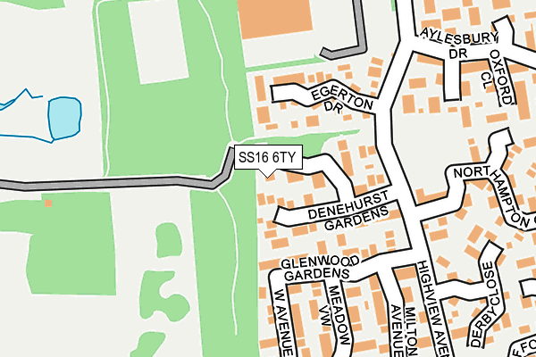 SS16 6TY map - OS OpenMap – Local (Ordnance Survey)