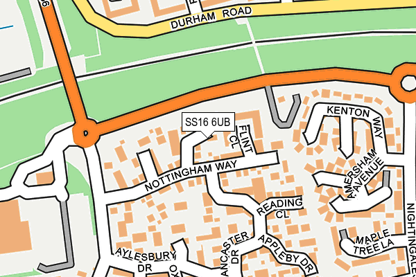 SS16 6UB map - OS OpenMap – Local (Ordnance Survey)
