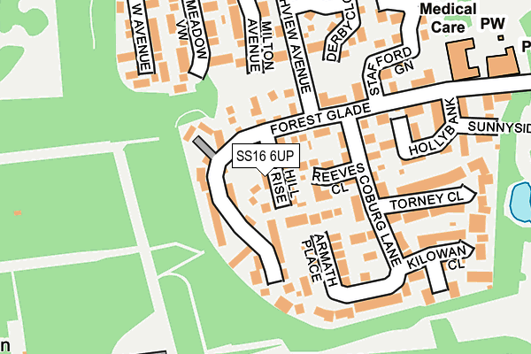 SS16 6UP map - OS OpenMap – Local (Ordnance Survey)