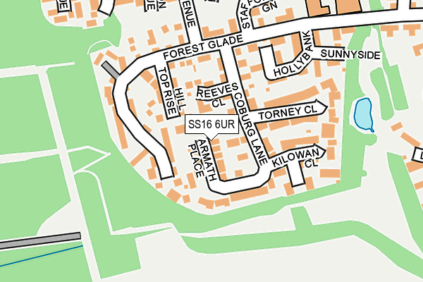 SS16 6UR map - OS OpenMap – Local (Ordnance Survey)