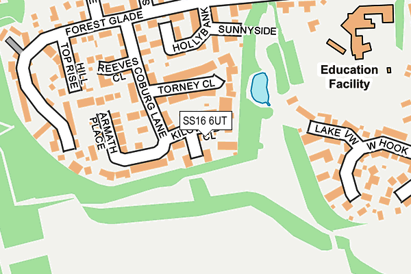 SS16 6UT map - OS OpenMap – Local (Ordnance Survey)