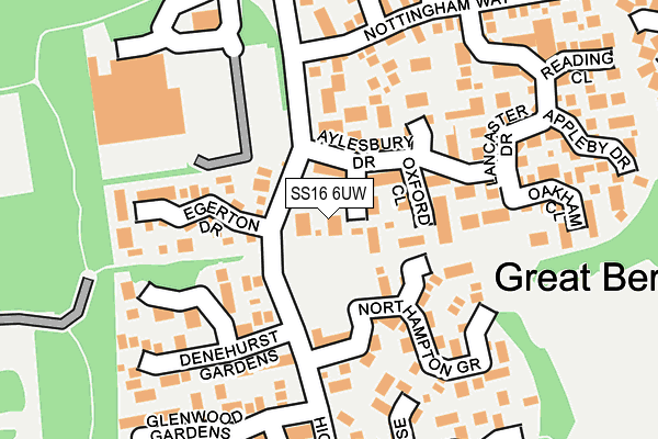 SS16 6UW map - OS OpenMap – Local (Ordnance Survey)