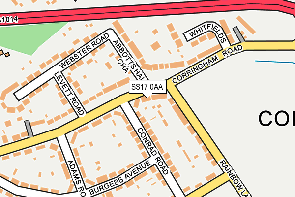 SS17 0AA map - OS OpenMap – Local (Ordnance Survey)