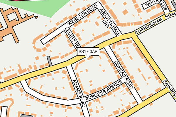 SS17 0AB map - OS OpenMap – Local (Ordnance Survey)