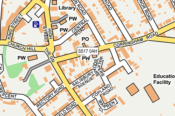 SS17 0AH map - OS OpenMap – Local (Ordnance Survey)