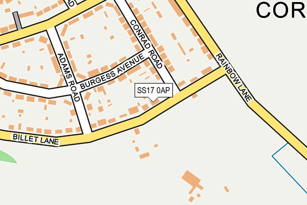 SS17 0AP map - OS OpenMap – Local (Ordnance Survey)