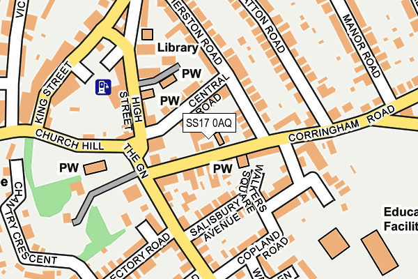 SS17 0AQ map - OS OpenMap – Local (Ordnance Survey)