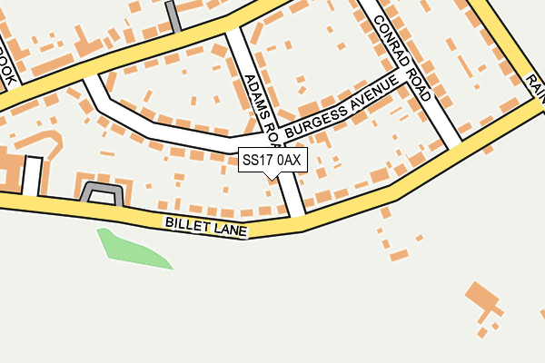 SS17 0AX map - OS OpenMap – Local (Ordnance Survey)
