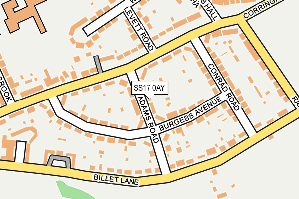 SS17 0AY map - OS OpenMap – Local (Ordnance Survey)
