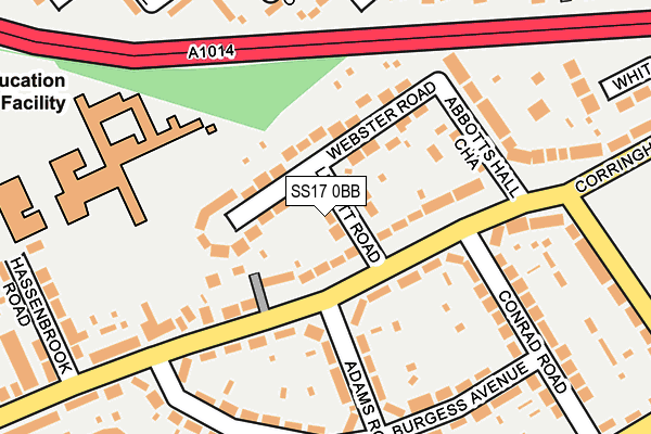SS17 0BB map - OS OpenMap – Local (Ordnance Survey)