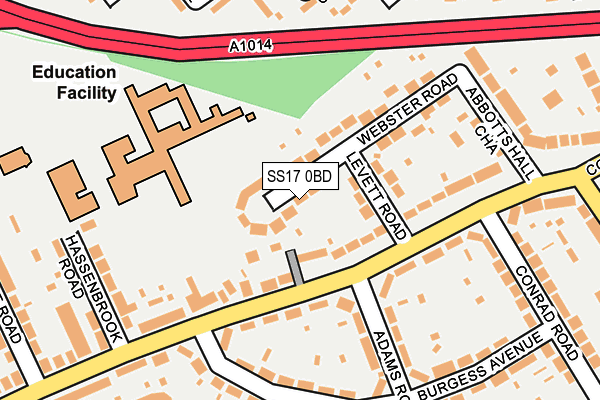 SS17 0BD map - OS OpenMap – Local (Ordnance Survey)