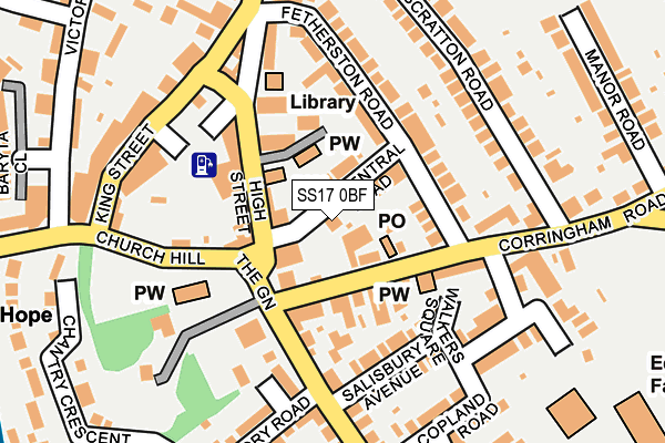 SS17 0BF map - OS OpenMap – Local (Ordnance Survey)