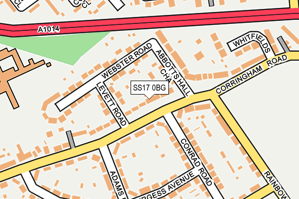 SS17 0BG map - OS OpenMap – Local (Ordnance Survey)