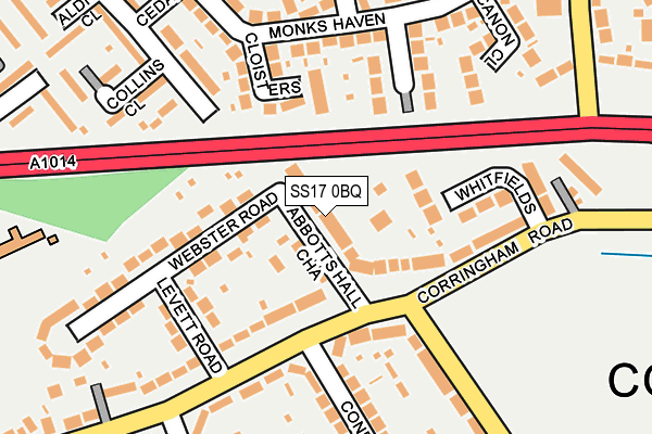 SS17 0BQ map - OS OpenMap – Local (Ordnance Survey)