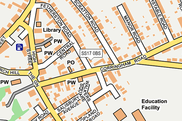SS17 0BS map - OS OpenMap – Local (Ordnance Survey)