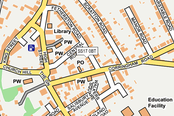 SS17 0BT map - OS OpenMap – Local (Ordnance Survey)