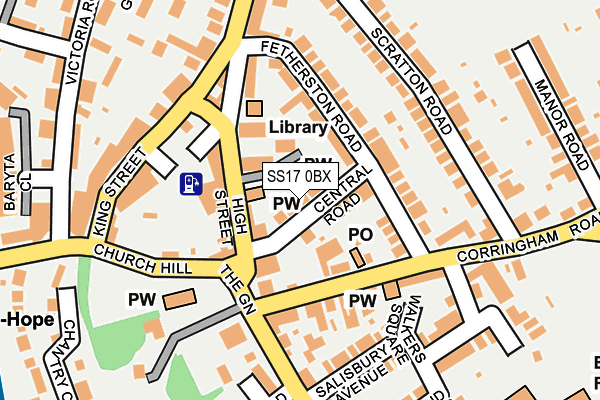 SS17 0BX map - OS OpenMap – Local (Ordnance Survey)