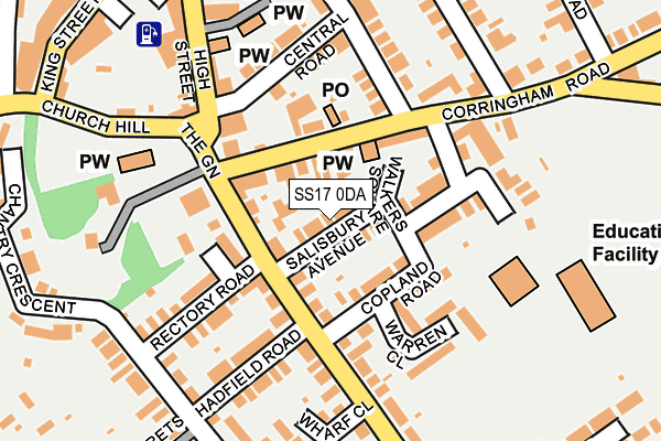 SS17 0DA map - OS OpenMap – Local (Ordnance Survey)
