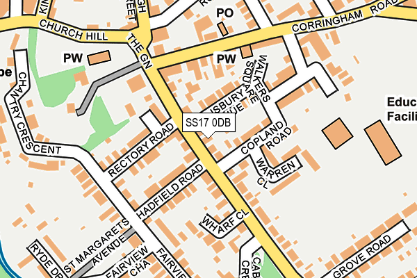 SS17 0DB map - OS OpenMap – Local (Ordnance Survey)