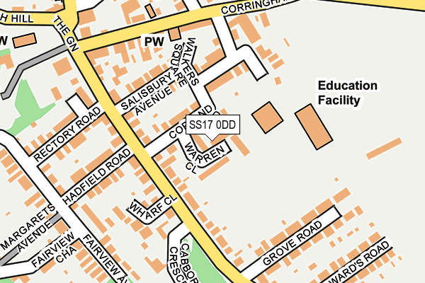 SS17 0DD map - OS OpenMap – Local (Ordnance Survey)