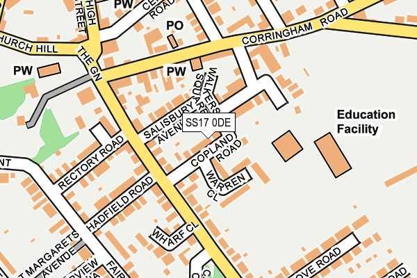 SS17 0DE map - OS OpenMap – Local (Ordnance Survey)