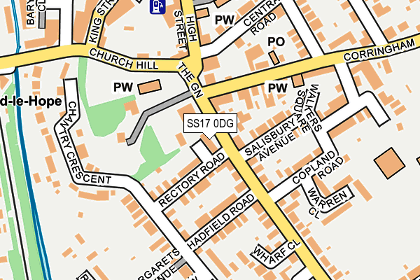 SS17 0DG map - OS OpenMap – Local (Ordnance Survey)