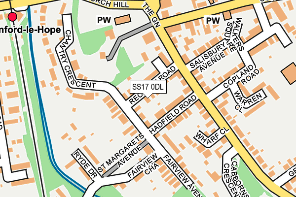 SS17 0DL map - OS OpenMap – Local (Ordnance Survey)