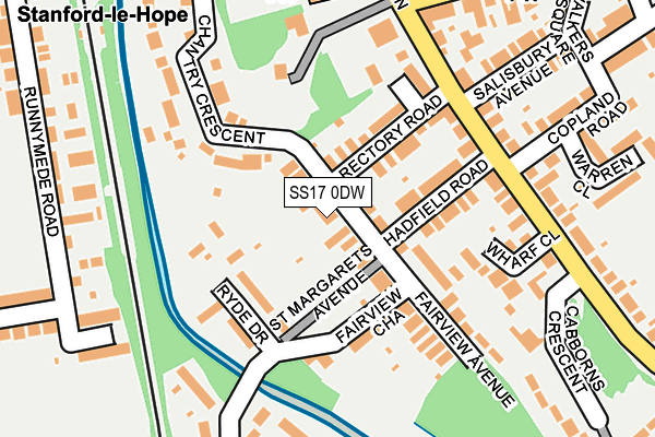 SS17 0DW map - OS OpenMap – Local (Ordnance Survey)