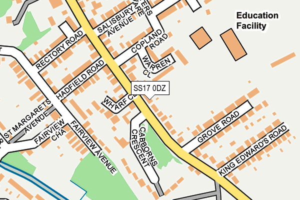 SS17 0DZ map - OS OpenMap – Local (Ordnance Survey)