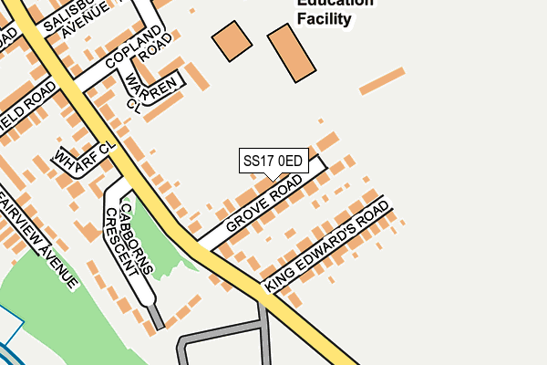 SS17 0ED map - OS OpenMap – Local (Ordnance Survey)