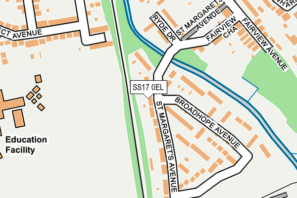 SS17 0EL map - OS OpenMap – Local (Ordnance Survey)