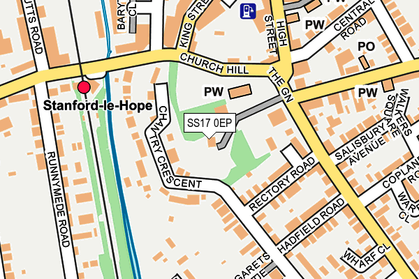 SS17 0EP map - OS OpenMap – Local (Ordnance Survey)