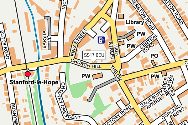 SS17 0EU map - OS OpenMap – Local (Ordnance Survey)