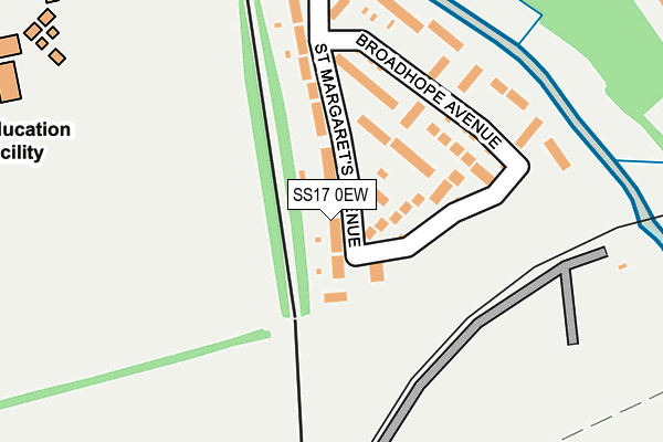 SS17 0EW map - OS OpenMap – Local (Ordnance Survey)